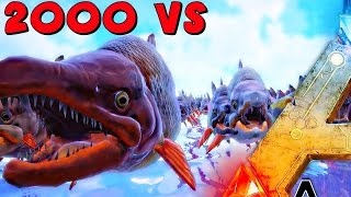 ARK Survival Evolved  2000 SABERTOOTH SALMON VS MEGA PIRANHA  ARK Battle Gameplay [upl. by Rawlinson]