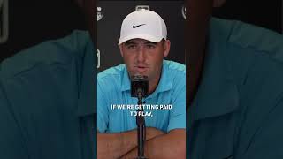 I dont play golf for money Scottie Scheffler weighs in on players getting paid [upl. by Vittorio562]