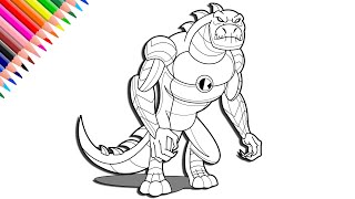 Ben 10010 Kevin 11 Humungoraptor  Digital Coloring  Ben 10 Coloring Pages Ben10 digitalcoloring [upl. by Dallas]