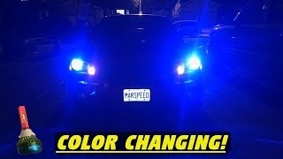 Boslla RGB  Color Changing LED Headlights  Halogen vs LED Comparison on Dodge Charger RT [upl. by Akiehsat686]