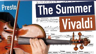 Vivaldi The Summer Presto CLOSE UP  Violin Sheet Music  Piano Accompaniment [upl. by Nylarat]