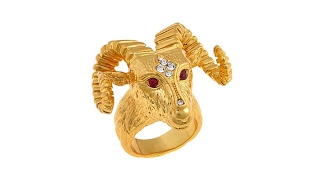 Asa Jewelry CrystalAccented Goldtone Rams Head Ring [upl. by Chang]