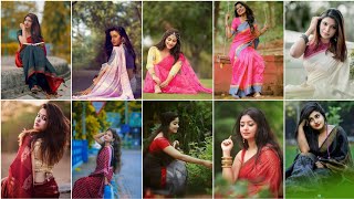 Stylish Sitting Photo Poses Idea In Saree  Saree Photo Poses For Girls [upl. by Aurea]