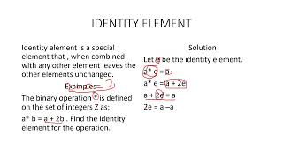 IDENTITY ELEMENT OF BINARY OPERATION [upl. by Roberto518]