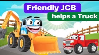 FRIENDLY JCB HELPS A TRUCK VIRAL [upl. by Aym753]