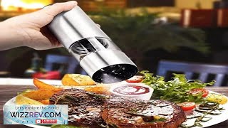 1PC Stainless Steel Electric Pepper Grinder Spices Sea Salt Kitchen Outdoor Barbecue Review [upl. by Conny]