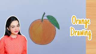 How To Draw An Orange Very Easy Step By Step  Easy Fruit Drawing [upl. by Eniamrehc]