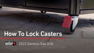 How To Lock Casters  Weber Genesis 2022 [upl. by Akeme]