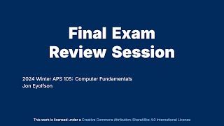 quotFinal Exam Review Sessionquot Introductory C Programming for ECE at University of Toronto [upl. by Eanerb725]