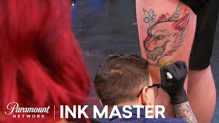 Freehanded Freestyle  Adaptability Face Off Tattoo  Ink Master Shop Wars Season 9 [upl. by Illona]