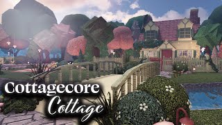 Bloxburg Speedbuild Cottagecore Garden Cottage House [upl. by Annasus]