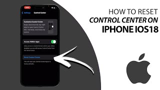 Quick Guide To Reset Control Center On iPhone iOS 18 [upl. by Gladstone399]