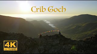 Crib Goch Knife Edge  Aerial Drone Footage During Beautiful Hike in Snowdonia [upl. by Herrington]