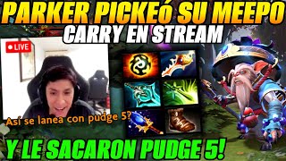 😅Parker pickeó su meepo carry en stream y le sacaron pudge 5😅 [upl. by Yrian]