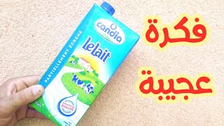 recyclage de la boite du lait  recycle of milk box  كيف تصنع شيء عجيب من علبة الحليب [upl. by Vaios395]