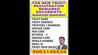 FOR NEW TRUST REGISTRATION REQUIRED DOCUMENTS  Legal Documents for Trust Registrationquot [upl. by Nilyac68]