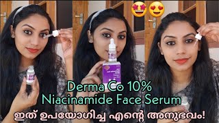 Derma Co 10 Niacinamide Face Serum review live demo  in malayalam  sona theresa [upl. by Chubb]