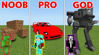 Minecraft NOOB vs PRO vs GOD ROULETTE OF OP CARS CHALLENGE [upl. by Surdna694]