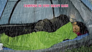 RELAXING RAIN SOUNDS IN CAMPING HEAVY RAIN AND THUNDERSTORM  ASMR camping [upl. by Kenwood913]