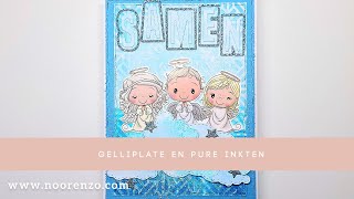 Kaarten maken met de gelliplate en Card Deco pure inkten door Natalie [upl. by Airemaj]