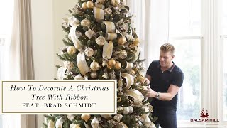 How to Decorate your Christmas Tree Professionally with Ribbons [upl. by Anauqal]