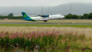 Aer Lingus ATR 72 GCMJM again departs Belfast BHD 01092024 [upl. by Naynek536]