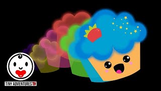 Baby Sensory  Dessert Disco Glow  High Contrast Animation calm crying baby [upl. by Aihsenod]