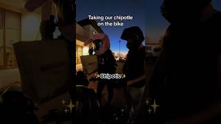 Chipotle on a bike ⁉️ motorcycle bikegirl motovlog couple bikecouple fy fyp [upl. by Reemas933]