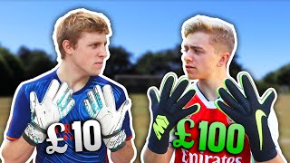 £10 Goalie Gloves Vs £100 Pro Goalie Gloves  ft W2S [upl. by Annie677]