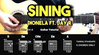 Sining  Dionela ft Jay R  Easy Guitar Tutorial For Beginners CHORDS amp LYRICS guitarlesson [upl. by Ahtivak439]