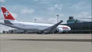 FSX SWISS B777300 Parked at Montréal CYUL [upl. by Renaxela]