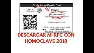 ► NUEVA PLATAFORMA SAT DESCARGAR MI RFC CÉDULA DE IDENTIFICACIÓN FISCAL  2020 [upl. by Evanne]