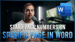 How to Start Page Numbers from Specific Page in Word [upl. by Aniraz]