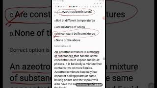 what is Azeotropic mixtures [upl. by Ardnasil]