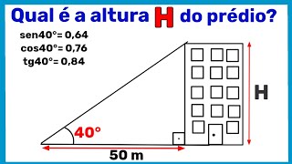 SABE CALCULAR A ALTURA DESSE PRÉDIO ❓😱 trigonometria [upl. by Kcirdla344]