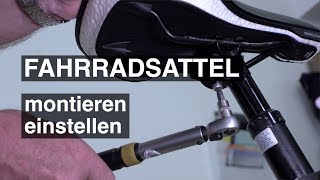 Fahrradsattel montieren und einstellen [upl. by Bowie]