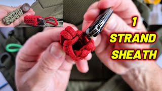 Easy 1Strand Cobra Weave Paracord Knife Sheath Tutorial [upl. by Kcinom466]