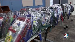 Sulzbacher VyStar team up to give away 500 backpacks with supplies ahead of new school year [upl. by Greenberg]