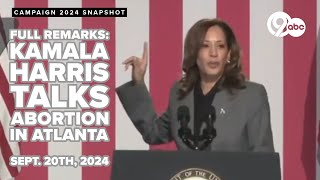 Full remarks VP Kamala Harris talks abortion issues in Atlanta September 20th 2024 [upl. by Parlin]