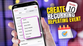 How to Create a RecurringRepeating Calendar Event on iPhone  Make Reappearing Events on iPhone [upl. by Aicilaanna]