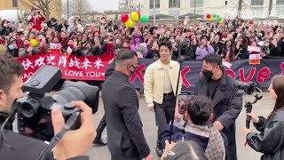 Xiao Zhan 肖战 arrival at Milan Fashion Show for TODS FW23 20230224 [upl. by Cram]