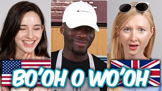 American amp British React to When Americans Try British Accents By Chewkz [upl. by Arihaj]