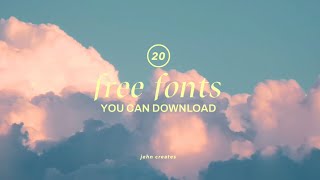 20 free aesthetic fonts 2022🌷 [upl. by Iarahs]