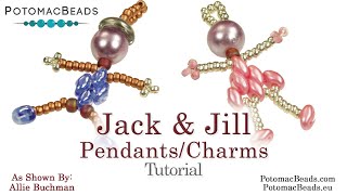 Jack amp Jill Pendants or Charms DIY Jewelry Making Tutorial by PotomacBeads [upl. by Nogem]