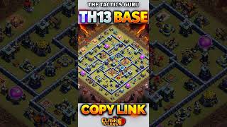 NEW TH13 WAR BASE ⚔️ TOWN HALL 13 WAR BASE 🛡️ coc th13base clashofclans [upl. by Sukramal359]