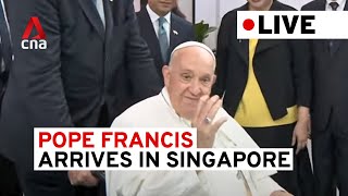 LIVE Pope Francis arrives in Singapore last stop of Asia Pacific tour [upl. by Low]