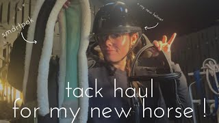 tack haul for my new horse  ft samshield smartpak tucci more [upl. by Gnahk]