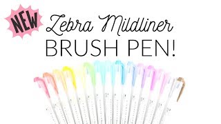 NEW Zebra Mildliner BRUSH PENS First Impressions Review Swatches Handlettering amp Calligraphy [upl. by Gurtner]