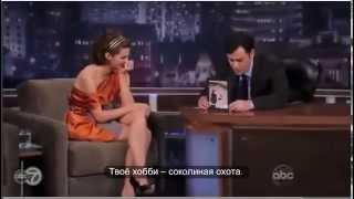 Stana Katic on Kimmel Live 100809 Rus Sub [upl. by Bithia]