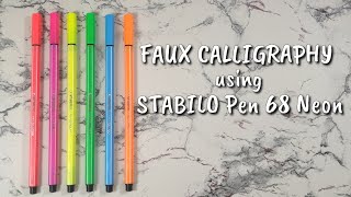 Tutorial 1  Faux Calligraphy Tutorial using STABILO Pen 68 Neon [upl. by Farand526]